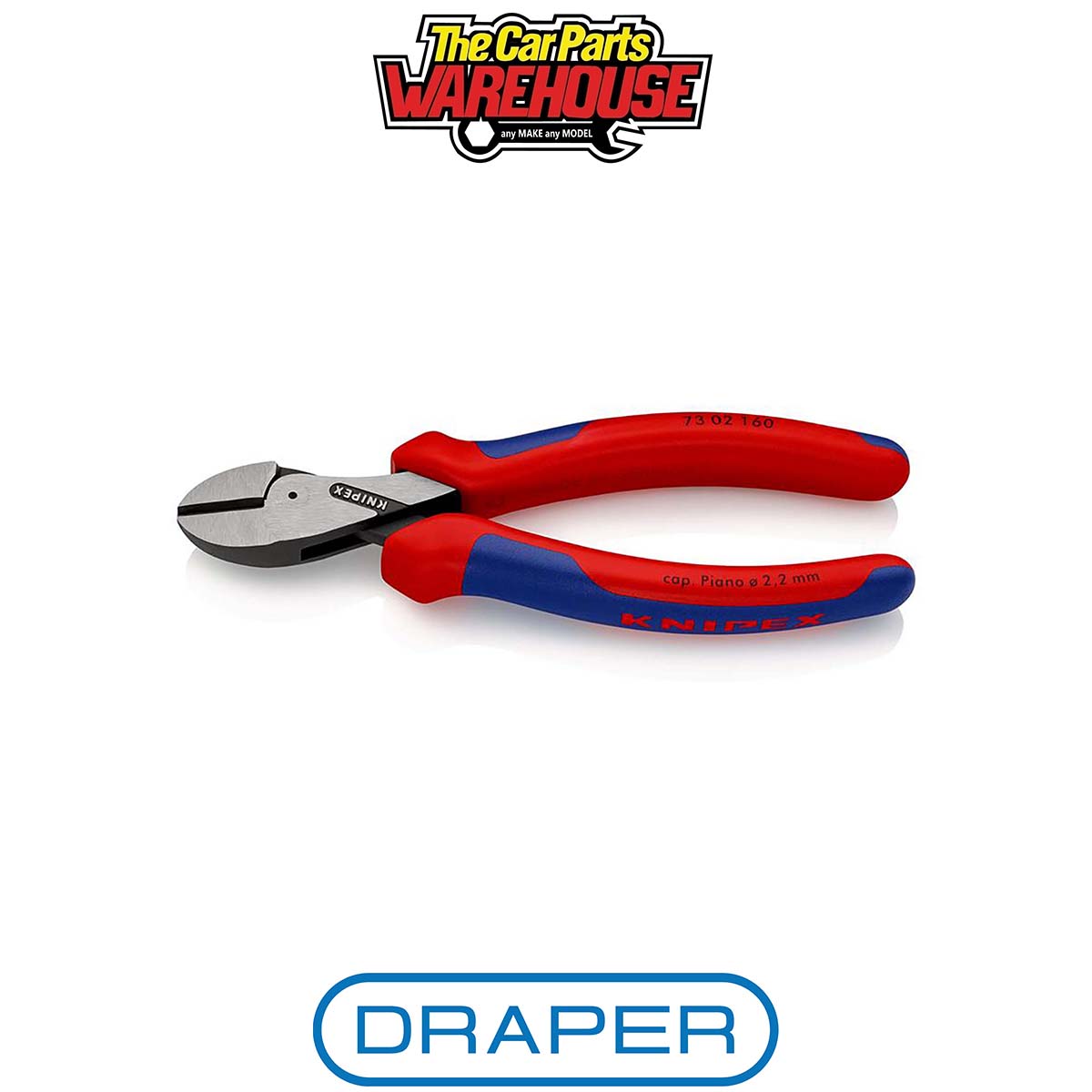 Draper 24375 KNIPEX 73 02 160 X-Cut Compact Diagonal Cutter atramentized 160mm