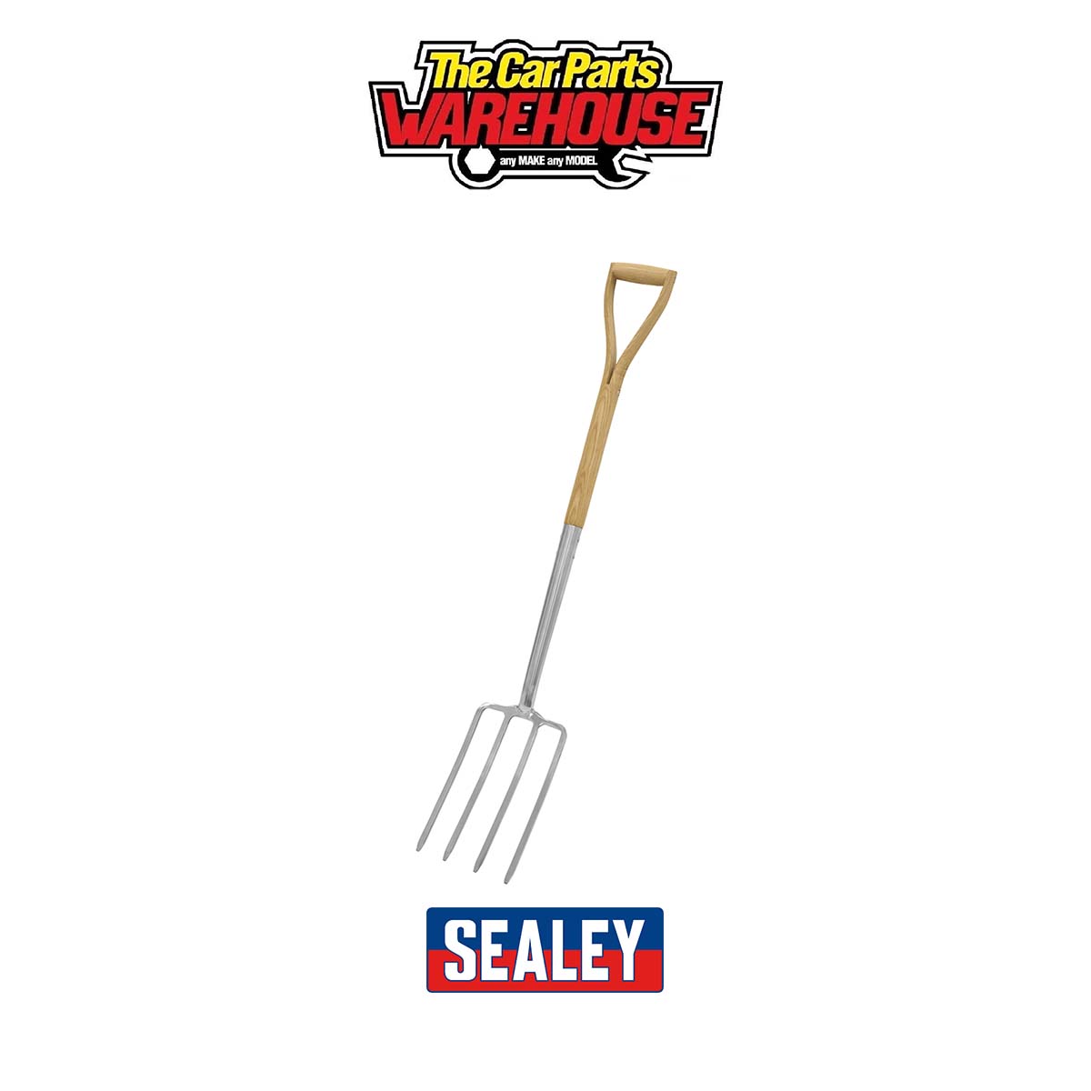 Sealey GTWH016 Premier Digging Fork with Ash Handle & Stainless Steel Tines