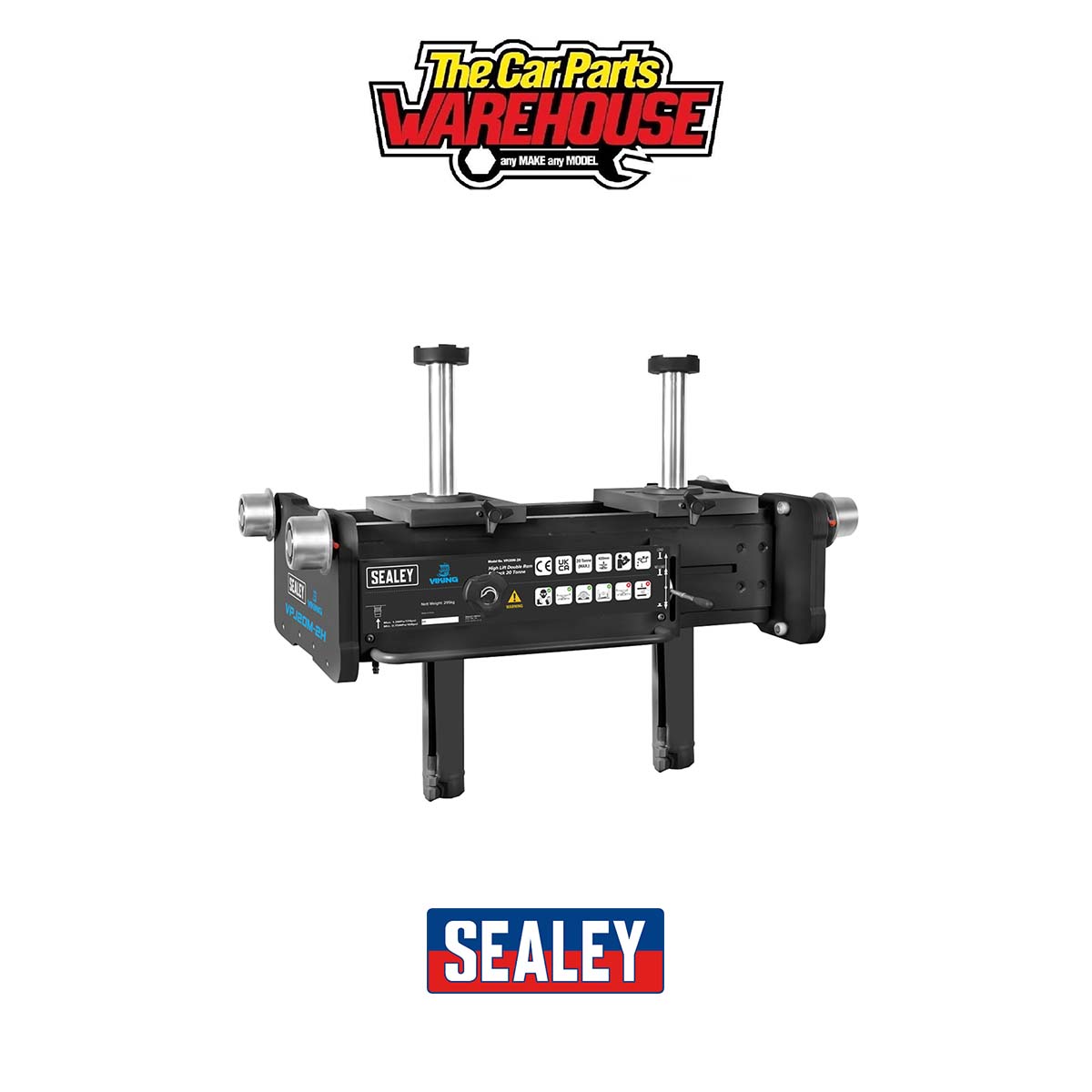 Sealey VPJ20M-2H Viking Pit Jack 20 Tonne Double Ram High Lift